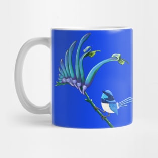 Blue Kangaroo Paw with Splendid Blue Wren Mug